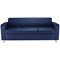 Jemini Iceberg 3 Seater Leather Sofa, Metal Feet, Blue