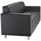 Jemini Iceberg 3 Seater Leather Sofa, Metal Feet, Black