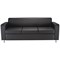 Jemini Iceberg 3 Seater Leather Sofa, Metal Feet, Black