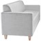 Jemini Iceberg 3 Seater Fabric Sofa, Wooden Feet, Grey