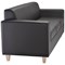 Jemini Iceberg 3 Seater Leather Sofa, Wooden Feet, Black