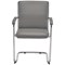 Arista Stratus Leather Look Visitor Chair, Grey