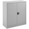 Talos Medium Steel Stationery Cupboard, 2 Shelves, 1000mm High, Grey