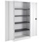 Talos Tall Steel Stationery Cupboard, 4 Shelves, 1790mm High, White