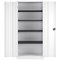 Talos Extra Tall Steel Stationery Cupboard, 4 Shelves, 1950mm High, White