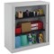 Talos Low Tambour Unit, Supplied with 2 Shelves, 1000x450x1050mm, Grey