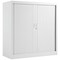 Talos Low Tambour Unit, Supplied with 2 Shelves, 1000x450x1050mm, White