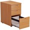Jemini 3 Drawer Desk High Pedestal, 600mm Deep, Beech