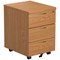Jemini 3 Drawer Mobile Pedestal, Oak Jemini 3 Drawer Mobile Pedestal, Oak