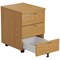 First 3 Drawer Mobile Pedestal, Oak