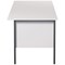 Serrion 1500mm Rectangular Desk with 2 attached Pedestals, Silver Straight Legs, White