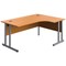 5 Star 1600mm Corner Desk, Right Hand, Silver Cantilever Legs, Beech