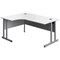 5 Star 1600mm Corner Desk, Left Hand, Silver Cantilever Legs, White