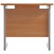 Jemini 800mm Slim Rectangular Desk, Silver Cantilever Leg, Beech