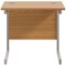 Jemini 800mm Slim Rectangular Desk, Silver Cantilever Leg, Oak