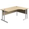 5 Star 1600mm Corner Desk, Right Hand, White Cantilever Legs, Oak