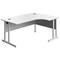 5 Star 1600mm Corner Desk, Right Hand, White Cantilever Legs, White
