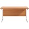 Jemini 1200mm Slim Rectangular Desk, White Cantilever Leg, Beech