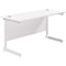 Jemini 1200mm Slim Rectangular Desk, White Cantilever Leg, White