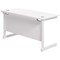 Jemini 1200mm Slim Rectangular Desk, White Cantilever Leg, White