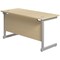 Jemini 1400mm Slim Rectangular Desk, Silver Cantilever Leg, Maple Jemini 1400mm Slim Rectangular Desk, Silver Cantilever Leg, Maple