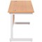 Jemini 1400mm Slim Rectangular Desk, White Cantilever Leg, Beech