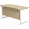 Jemini 1400mm Slim Rectangular Desk, White Cantilever Leg, Maple Jemini 1400mm Slim Rectangular Desk, White Cantilever Leg, Maple