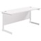 Jemini 1600mm Slim Rectangular Desk, White Cantilever Leg, White Jemini 1600mm Slim Rectangular Desk, White Cantilever Leg, White