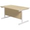 Jemini 1200mm Rectangular Desk, White Cantilever Leg, Maple Jemini 1200mm Rectangular Desk, White Cantilever Leg, Maple