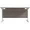 Jemini 1400mm Rectangular Desk, White Cantilever Leg, Grey Oak