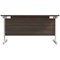 Jemini 1400mm Rectangular Desk, White Cantilever Leg, Walnut