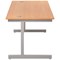 Jemini 1600mm Rectangular Desk, Silver Cantilever Leg, Beech