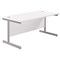 Jemini 1600mm Rectangular Desk, Silver Cantilever Leg, White Jemini 1600mm Rectangular Desk, Silver Cantilever Leg, White