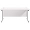 Jemini 1600mm Rectangular Desk, Silver Cantilever Leg, White Jemini 1600mm Rectangular Desk, Silver Cantilever Leg, White