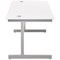 Jemini 1800mm Rectangular Desk, Silver Cantilever Leg, White
