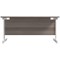 Jemini 1800mm Rectangular Desk, White Cantilever Leg, Grey Oak