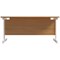 Jemini 1800mm Rectangular Desk, White Cantilever Leg, Oak