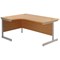 Jemini 1600mm Corner Desk, Left Hand, Silver Cantilever Legs, Oak