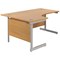 Jemini 1600mm Corner Desk, Left Hand, Silver Cantilever Legs, Oak