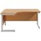 Jemini 1600mm Corner Desk, Left Hand, Silver Cantilever Legs, Oak