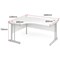 Jemini 1600mm Corner Desk, Left Hand, Silver Cantilever Legs, White