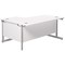Jemini 1600mm Corner Desk, Right Hand, Silver Cantilever Legs, White