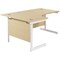 Jemini 1600mm Corner Desk, Left Hand, White Cantilever Legs, Maple Jemini 1600mm Corner Desk, Left Hand, White Cantilever Legs, Maple