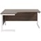 Jemini 1600mm Corner Desk, Left Hand, White Cantilever Legs, Walnut