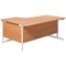Jemini 1600mm Corner Desk, Right Hand, White Cantilever Legs, Beech