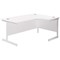 Jemini 1600mm Corner Desk, Right Hand, White Cantilever Legs, White