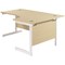 Jemini 1600mm Corner Desk, Right Hand, White Cantilever Legs, Maple Jemini 1600mm Corner Desk, Right Hand, White Cantilever Legs, Maple