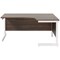 Jemini 1600mm Corner Desk, Right Hand, White Cantilever Legs, Walnut