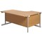 Jemini 1800mm Corner Desk, Left Hand, Silver Cantilever Legs, Oak