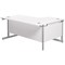 Jemini 1800mm Corner Desk, Left Hand, Silver Cantilever Legs, White